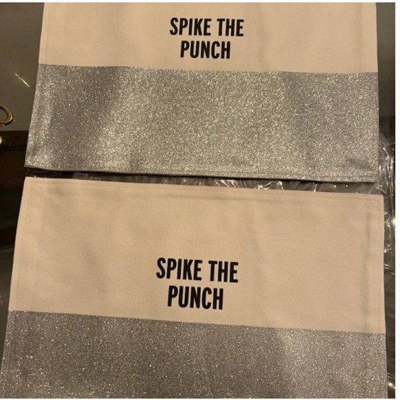 Kate spade Food for Thought set of 4 Placemats Spike The Punch silver white - Picture 2 of 3